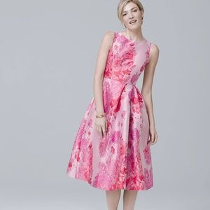 Pink White House Black Market Fit and Flare Dress